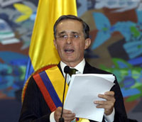 Uribe all'insediamento